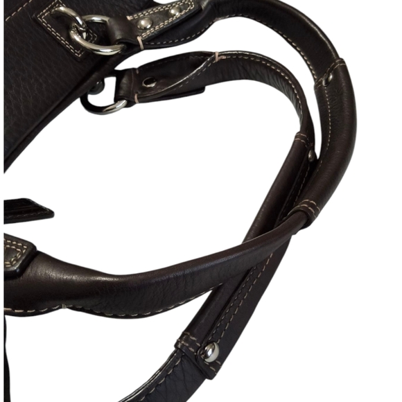 Coach Brown Penelope Satchel - COA - Dust Bag - Pebbled Leather Signature Canvas - Picture 8 of 10